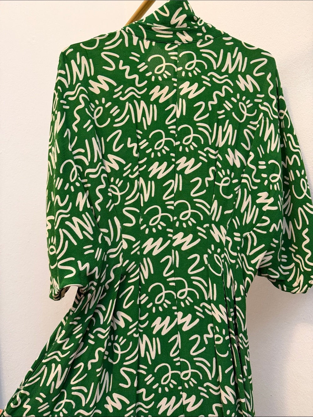 Zara Green Printed V-Neck Maxi Dress - Unbranded - Picture 12 of 16